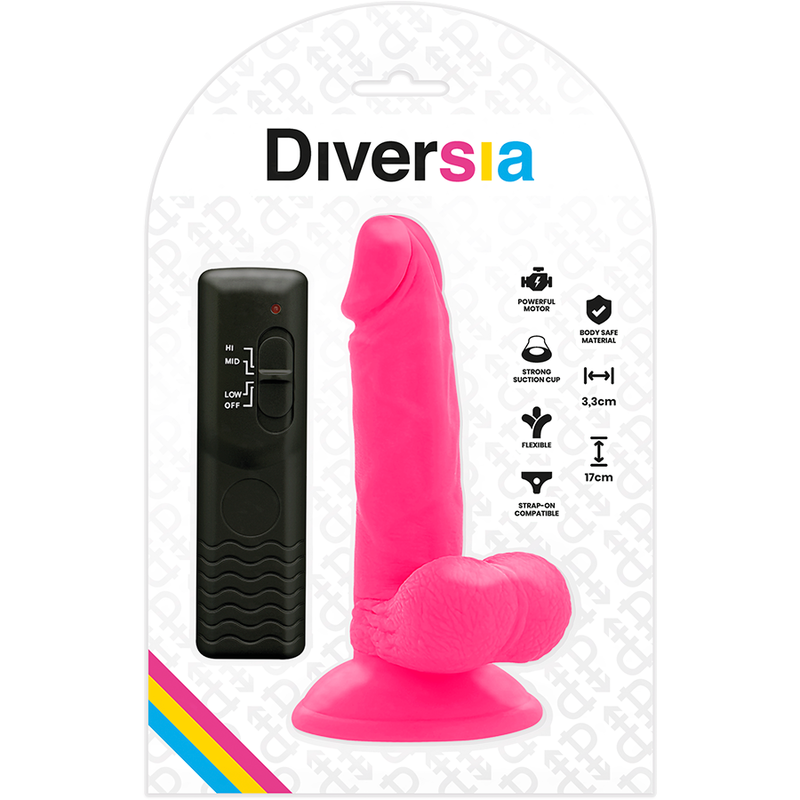 Flexible Vibrating Pink Dildo 17cm