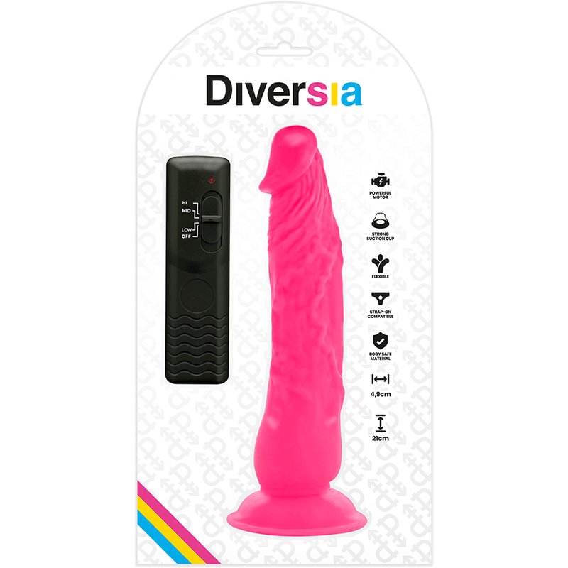 Flexible Vibrating Pink Dildo 21cm
