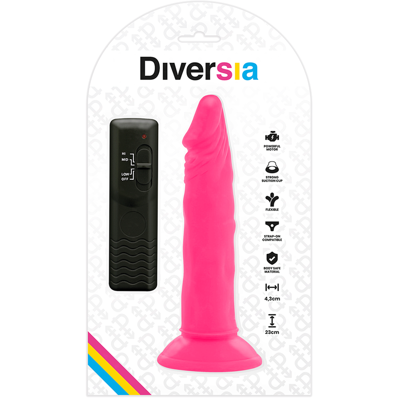 Dildo Vibrador Rosa Flexible 23cm