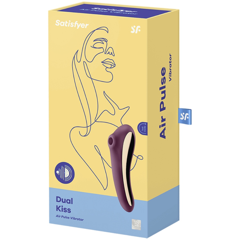 Vibrador de Pulso de Aire con Doble Beso - Rojo Vino