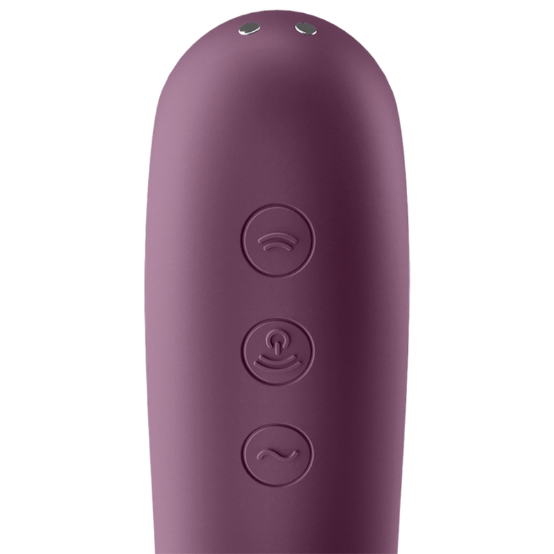 Vibrador de Pulso de Aire con Doble Beso - Rojo Vino