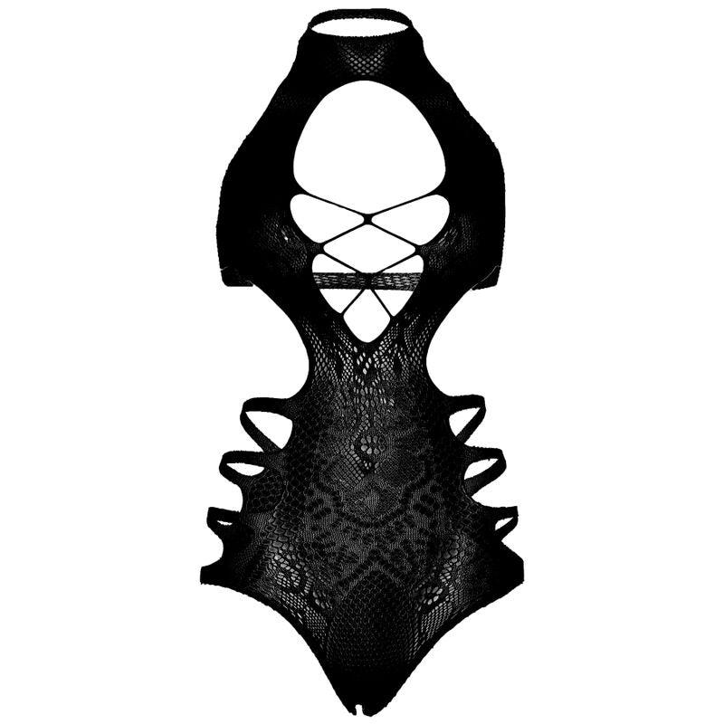 Seductive Strappy Cut Out Bodysuit Black