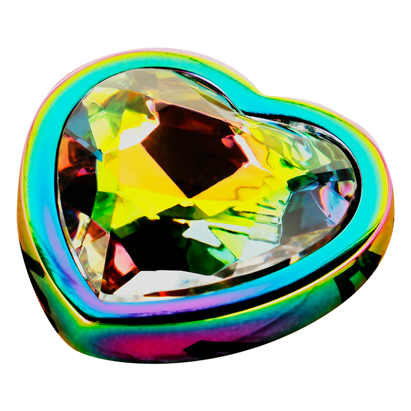 Plug Anal Médio em Forma de Coração Iridescente