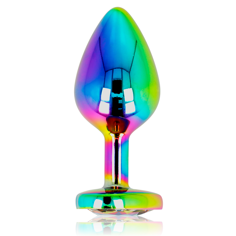 Plug Anal Médio em Forma de Coração Iridescente