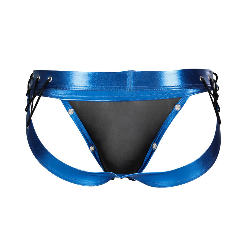 Blue Leatherette Jockstrap Desire XL