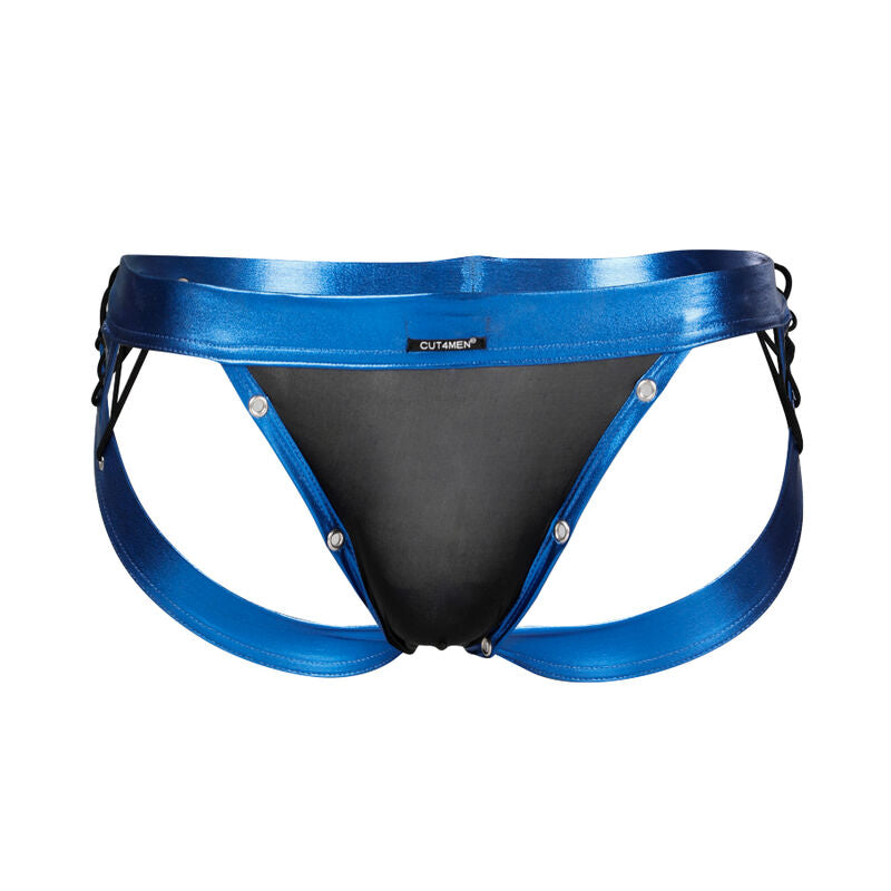 Blue Leatherette Jockstrap Desire XL