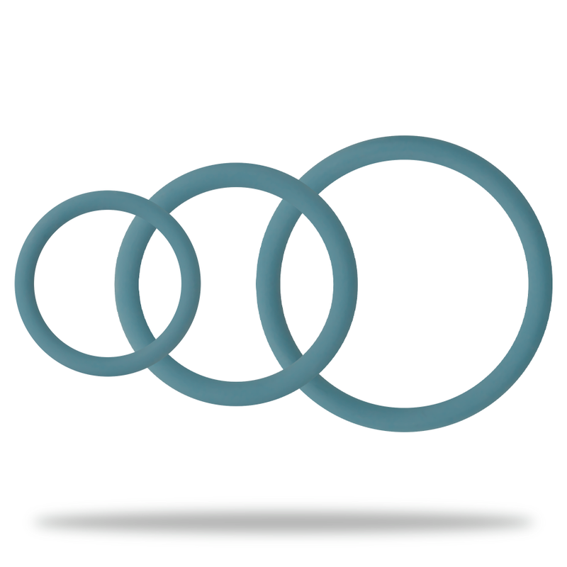 Set de 3 Anillos Azules para Pene y Testículos