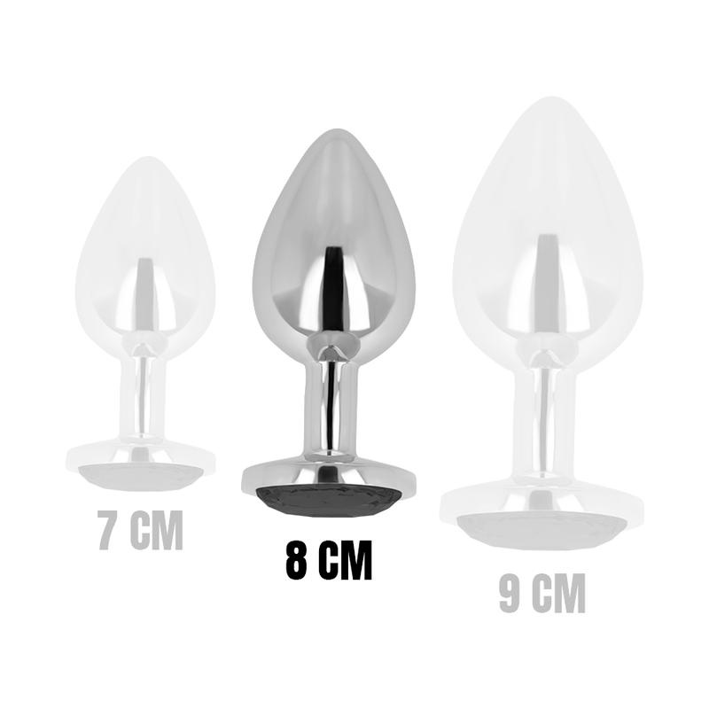Black Crystal Anal Plug - 8 cm
