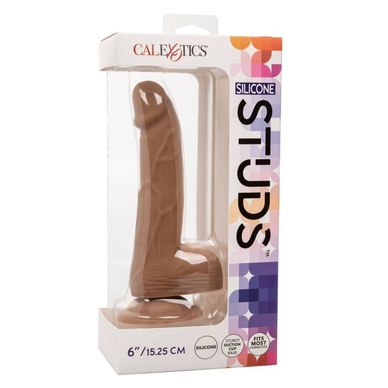 Silicone Studs 15.24 cm Brown Dildo