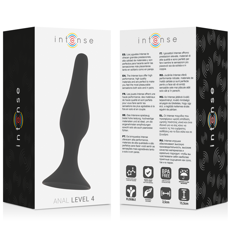 Anal Level 4 Black Butt Plug 15.5cm