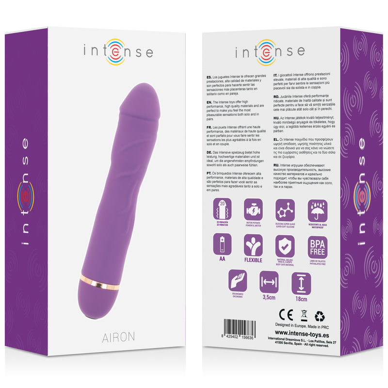 Vibrador de Silicona Airon con 20 Velocidades - Lila