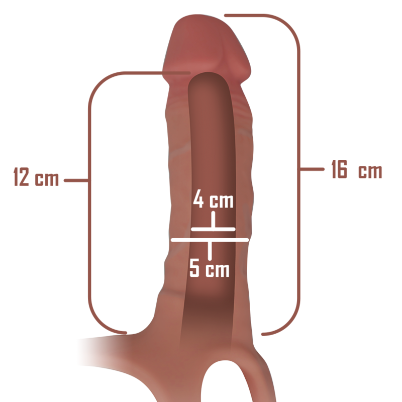 Hollow Harness With Silicone Dildo 16cm