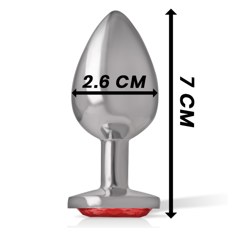 Aluminum Anal Plug with Red Crystal (S)