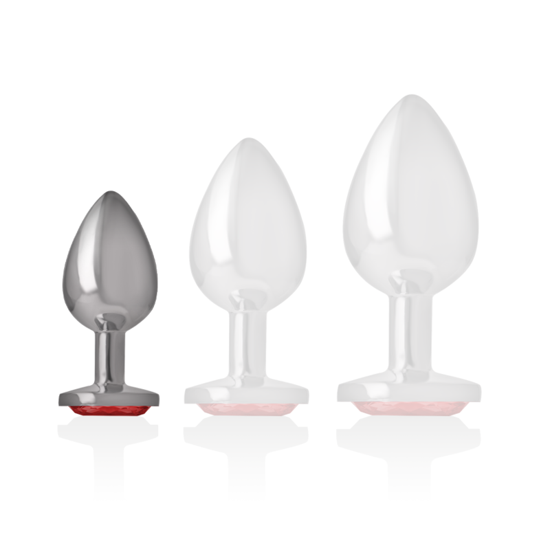 Aluminum Anal Plug with Red Crystal (S)