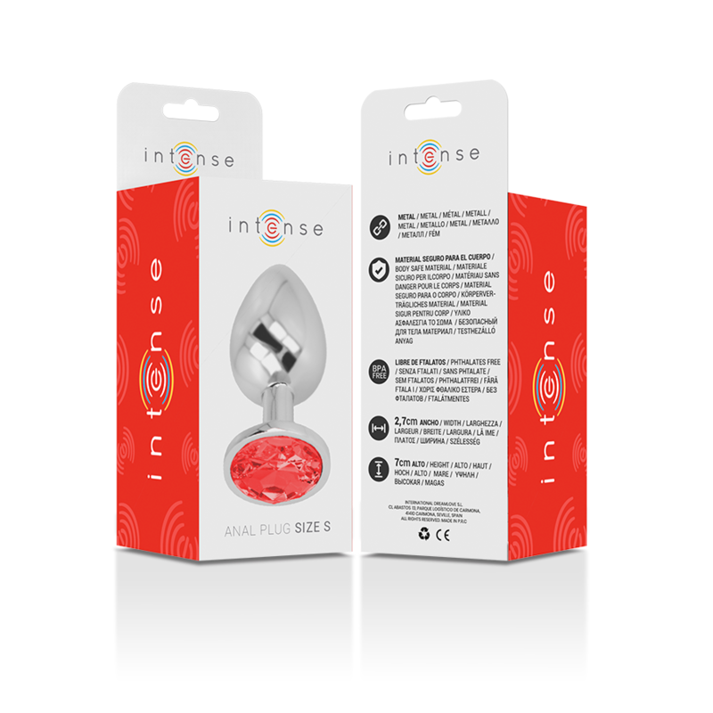 Aluminum Anal Plug with Red Crystal (S)