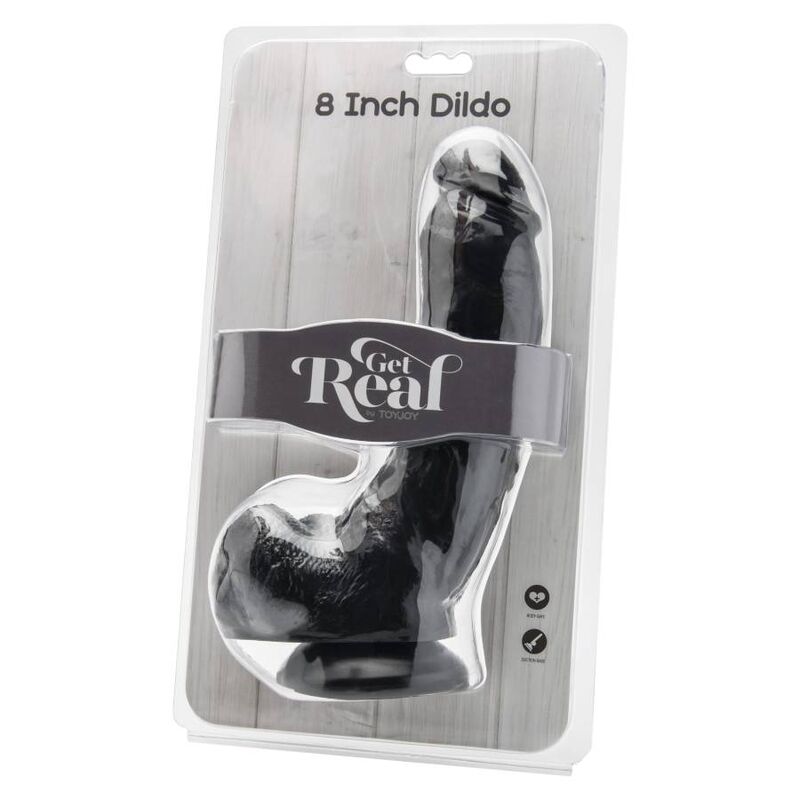 Black Realistic Dildo with Balls 20.5cm
