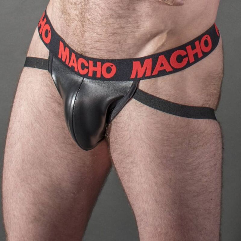 Red Leather Jock Strap MX25RC Large