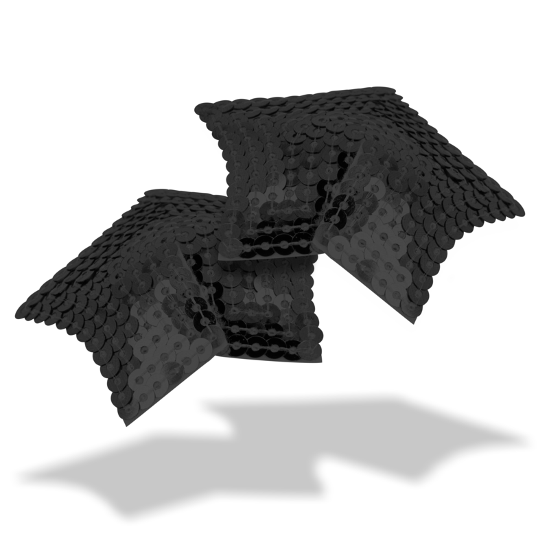 Star Sequined Black Nipple Covers
