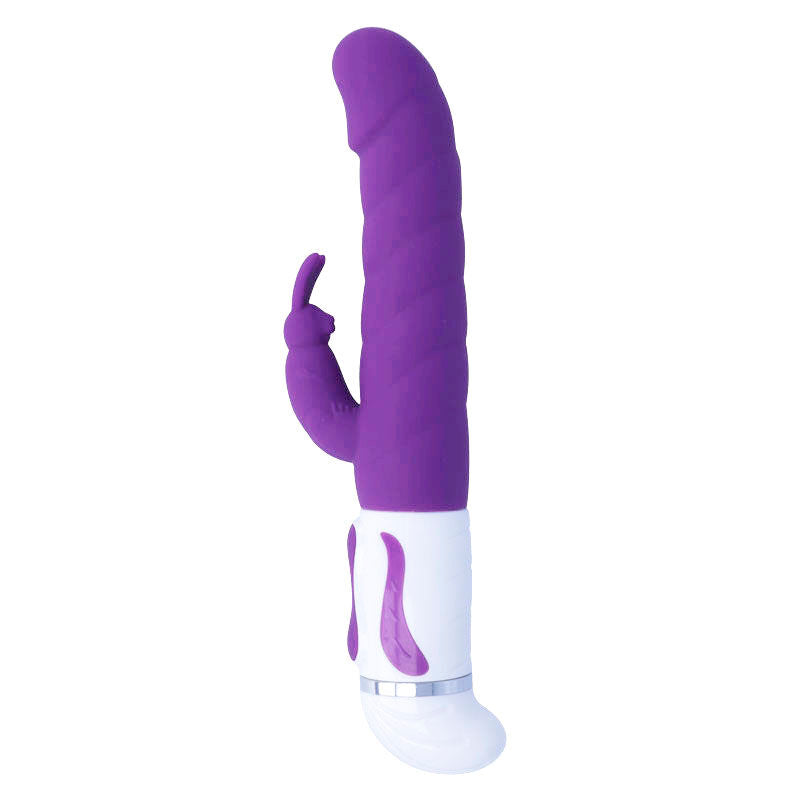 Vibrador Rotador de Silicona con Textura Lila