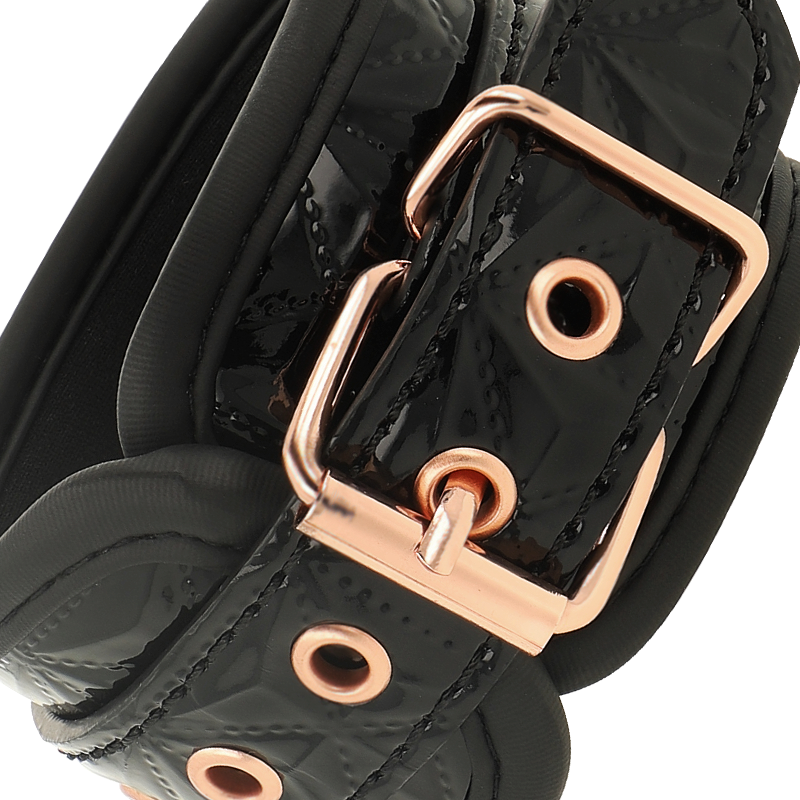 Premium Black Neoprene-Lined Handcuffs