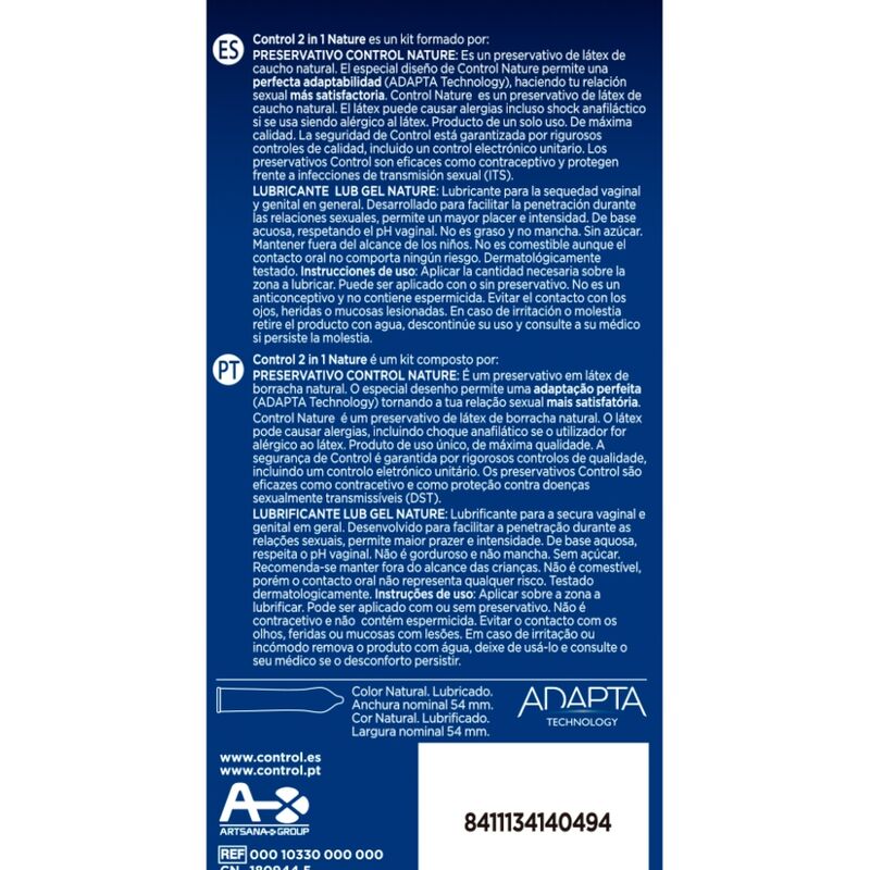 Duo Natura 2-in-1 Lube and Condoms (6pk)