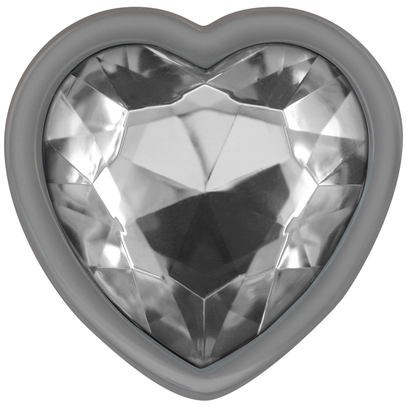 Plug Anal de Aluminio con Corazón Blanco - Talla M