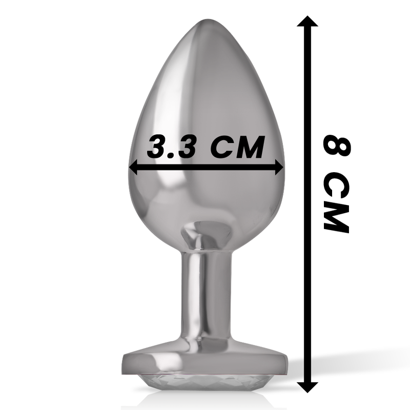 Plug Anal de Aluminio con Corazón Blanco - Talla M