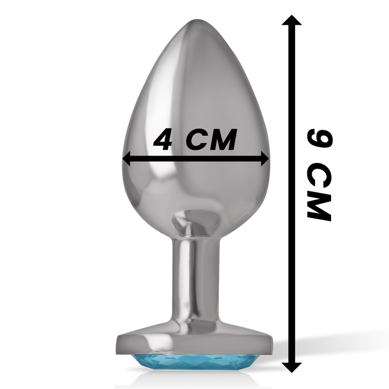 Plug Anal de Aluminio con Forma de Corazón Grande - Azul
