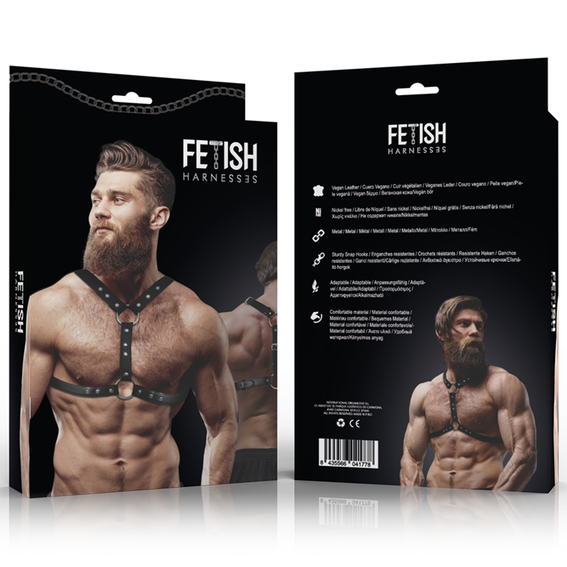 Men's Studded Eco-Leather Chest Harness