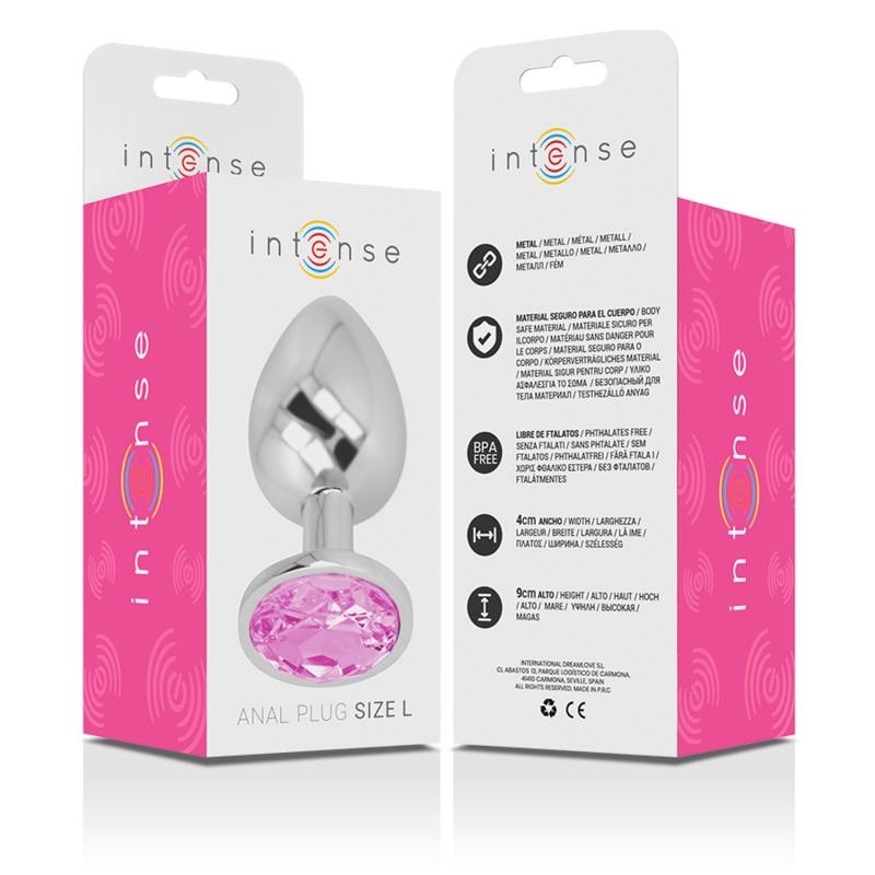 Plug Anal de Aluminio con Cristal Rosa - Grande
