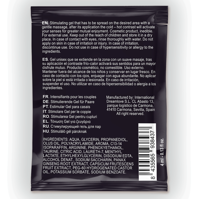 Male Enhancer Vegan Hot-Cold Effect Gel