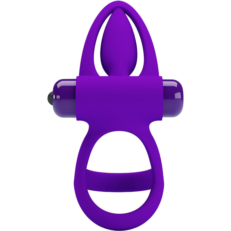 Anillo Vibrador de Silicona Violeta con 10 Modos
