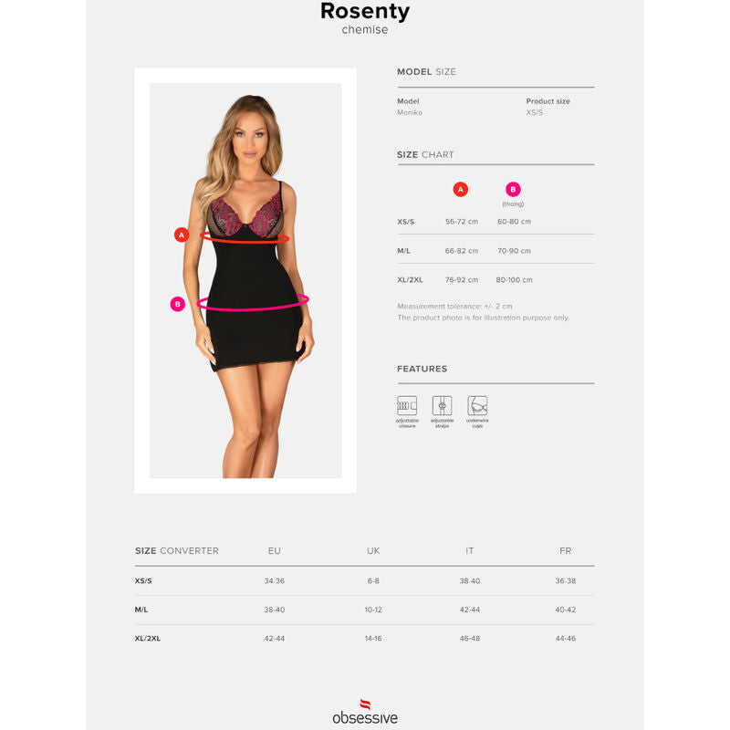Rosenty Chemise & Thong Set - XS/S