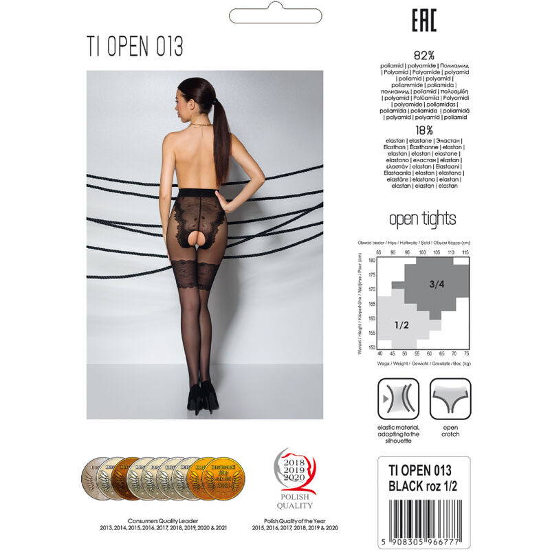 Tiopen 013 Black Sheer 3/4 Tights