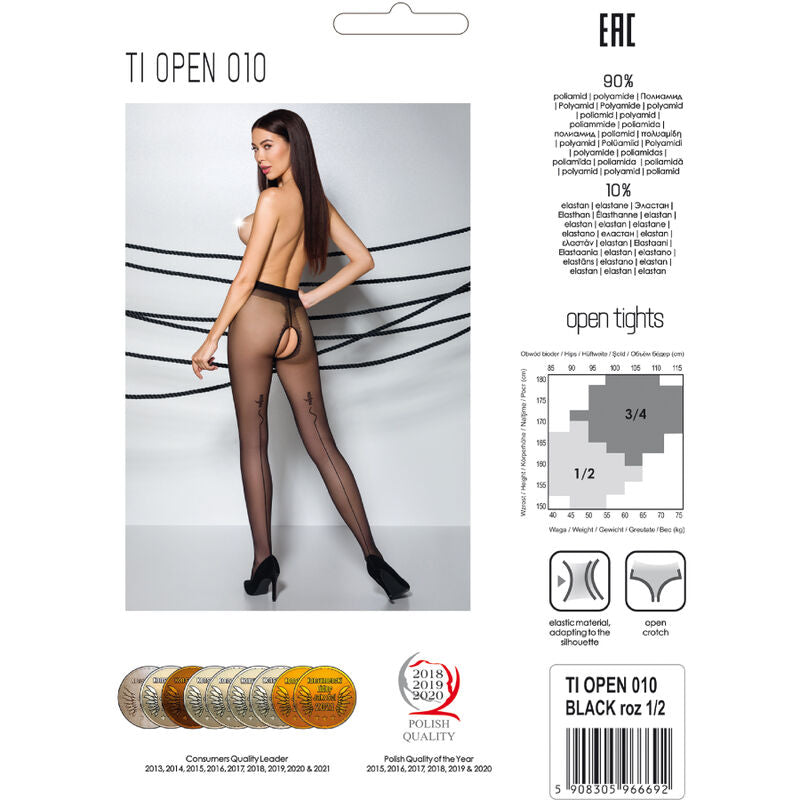 Tiopen 010 Black Sheer 3/4 Tights 20 Den