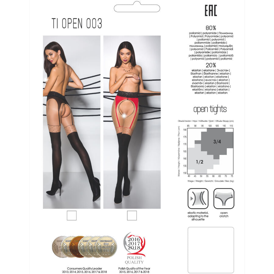 Tiopen 003 Black 3/4 Length Tights
