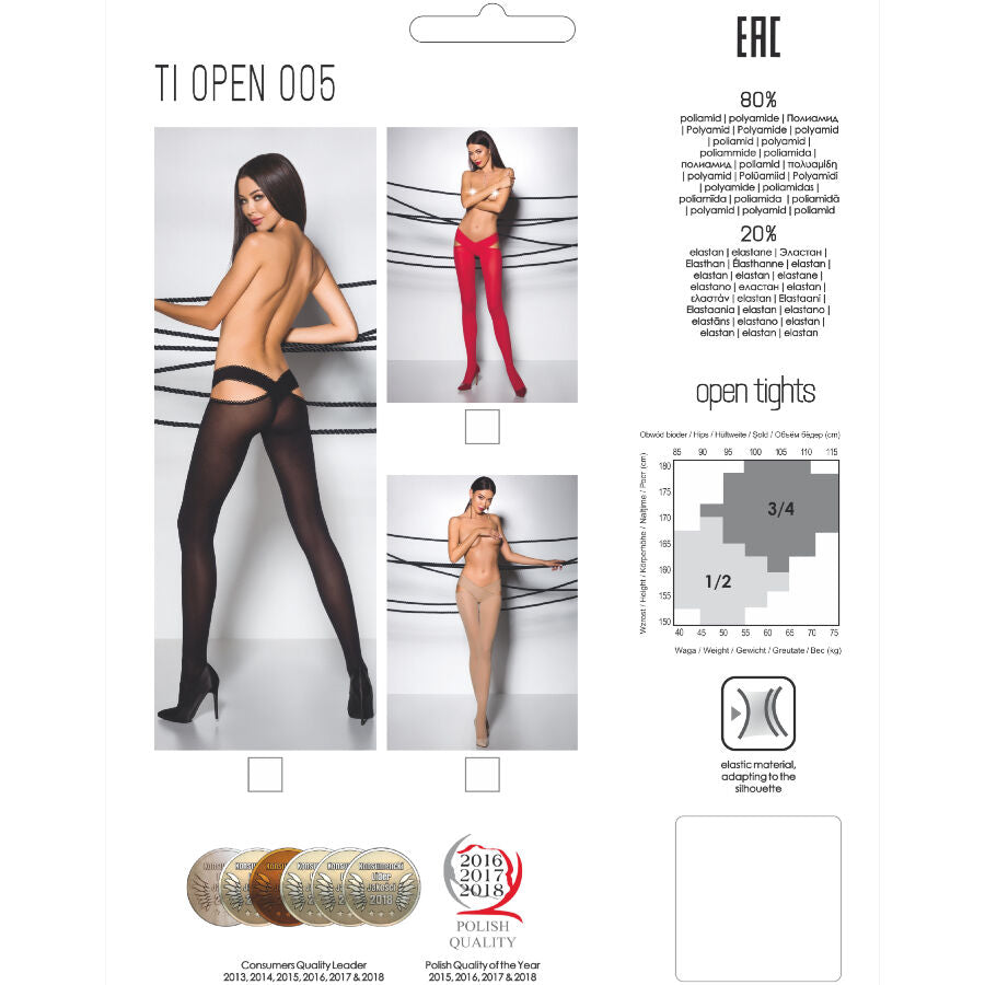 Tiopen 005 Black 3/4 Tights 60 Den
