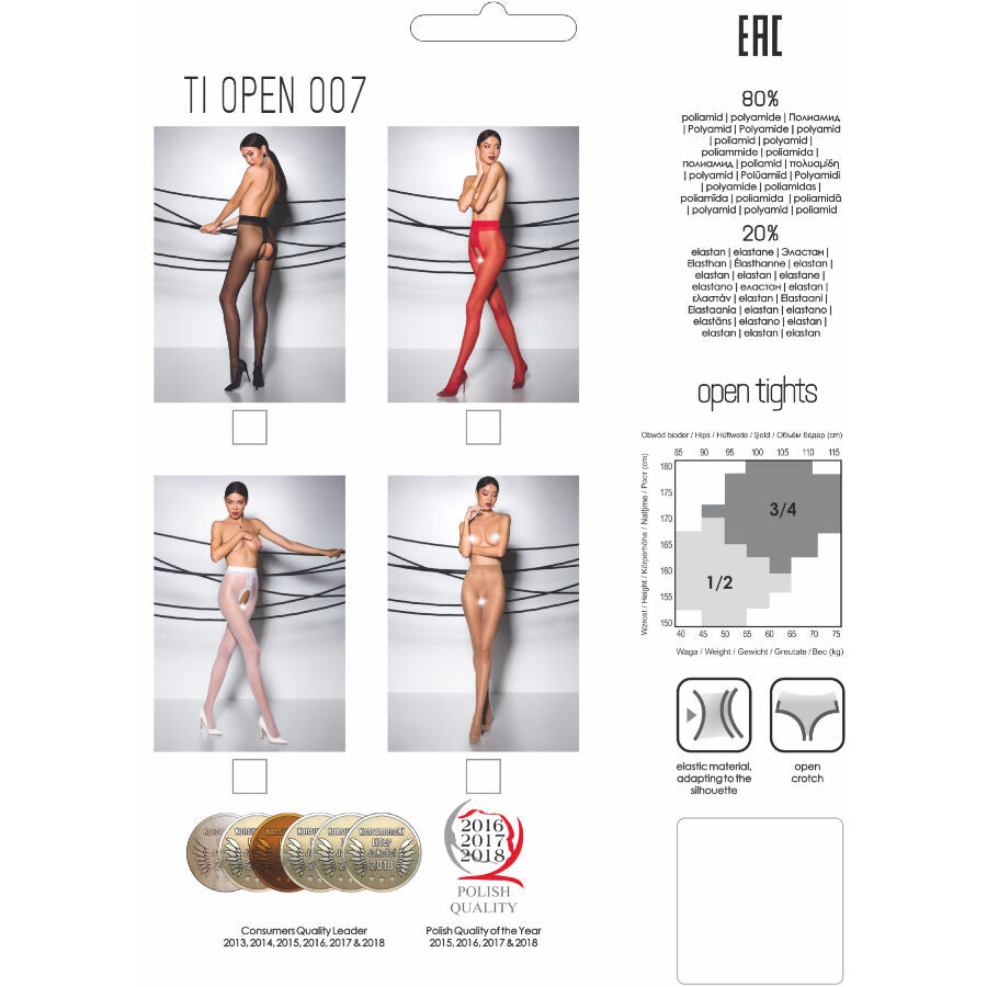 Tiopen 007 Black Sheer 3/4 Tights 20 Den