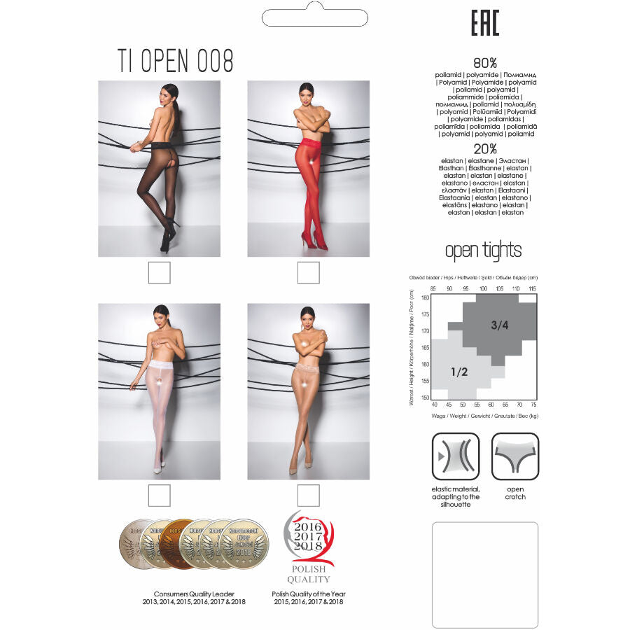 Tiopen 008 Black Sheer 3/4 Length Tights