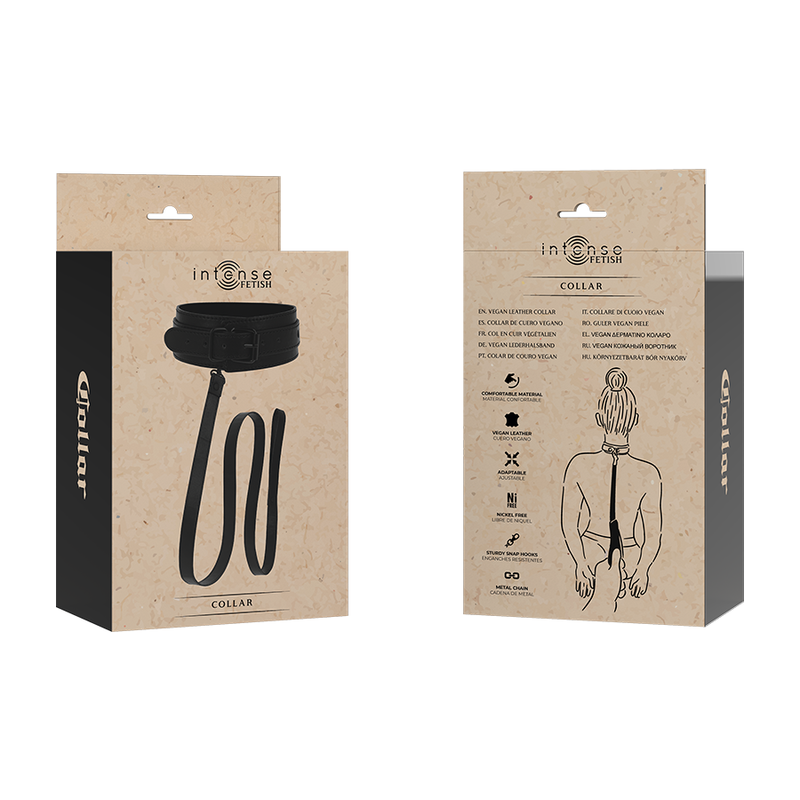 Vegan Leather Fetish Bondage Collar