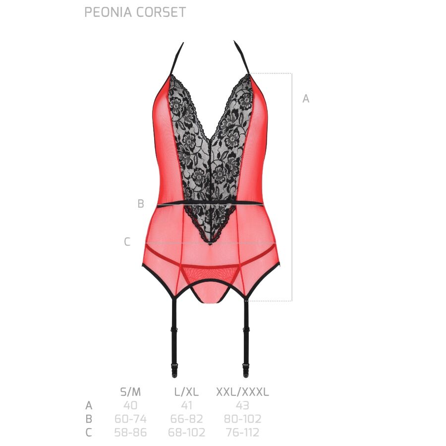Espartilho Vermelho Peonia L/XL