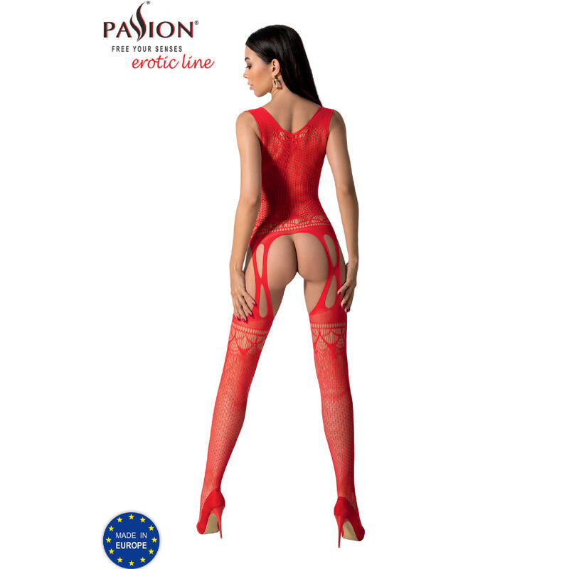 Red Fishnet Bodystocking - One Size