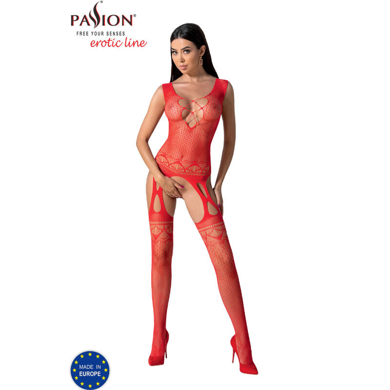 Red Fishnet Bodystocking - One Size