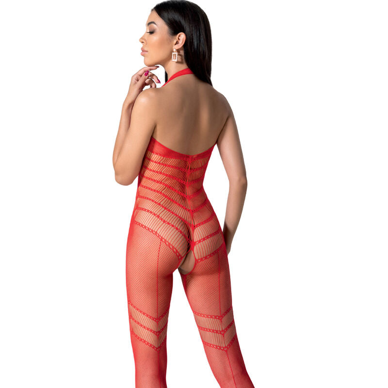 BS100 Red Fishnet Bodystocking