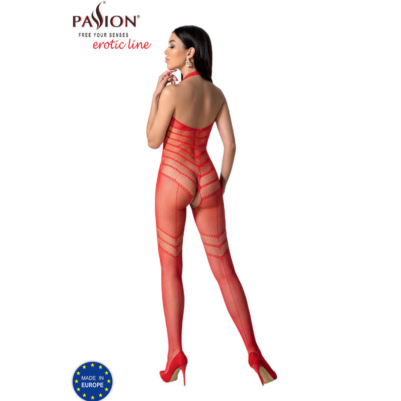 BS100 Red Fishnet Bodystocking