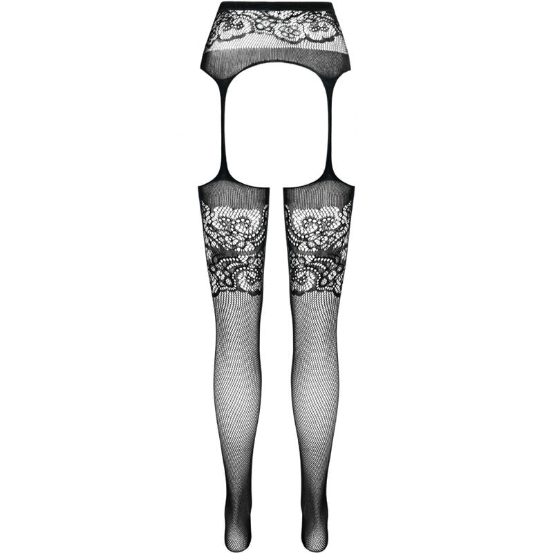 S029 Black Garter Tights - One Size