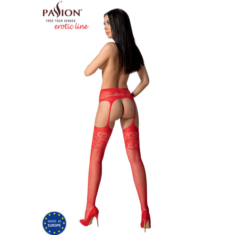 S029 Seductive Red Stockings With Garter