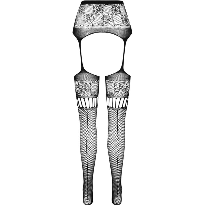 S030 Black Garter Tights - One Size