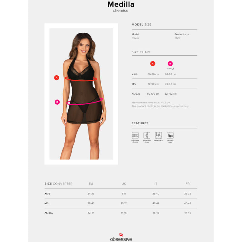 Medilla Elegant Chemise & Thong Set