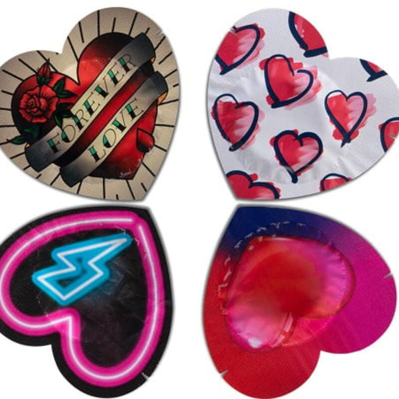 Red Heart Shape Condoms 144-Pack